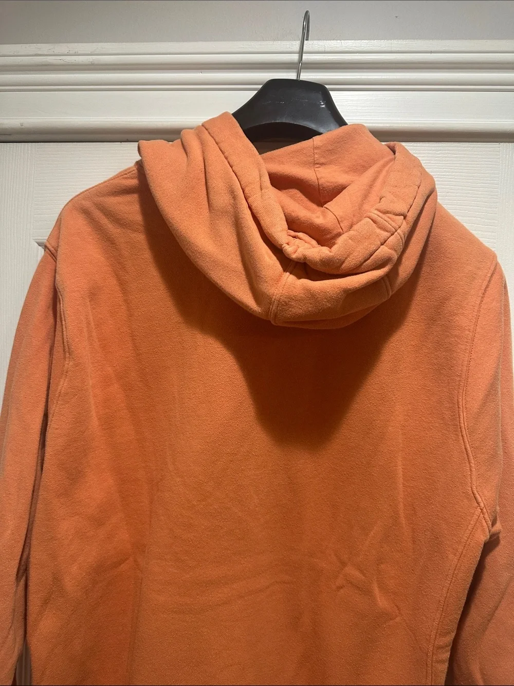 Nike Orange Pullover Hoodie with White Swoosh